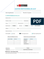 Proyecto Educativo Institucional de La Ie: Año de Aprobación: Periodo de Vigencia