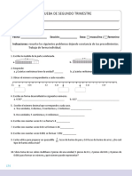 Examen Segundo Trimestre 4°