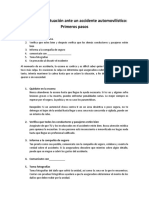 Protocolo de Actuación Ante Un Accidente Automovilístico Primeros Pasos