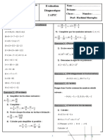 Evaluation Diagnostique Maths 2AC Modele 6 Word