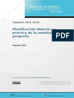 Planificación Didáctica y Práctica de La Enseñanza en Geografía