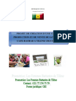 Projet de Creation D'Une Unite de Production Et de Vente de Savon Et de Cafe-Baobab A Tilene/ Ziguinchor