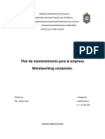 Plan de Mantenimiento para La Empresa Metalworking Companies