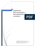 Organismos Desconcentrados y Descentralizados de Las Secretarias.