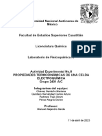 R#6 Propiedades Termodinamicas de Una Celda Electroquimica