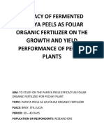 Efficacy of Fermented Papaya Peels As Foliar Organic Fertilizer On The Growth and Yield Performance of Pechay Plants