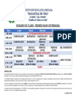 Horario de Clases - Primer Grado 2022