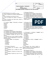 Teste 6º Ano - Gramática - Substantivo