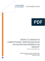 Ensayo "El Analisis de Competitividad Y Rentavilidad de Mi Aplicación para Generar Citas Medicas"