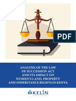 Analysis of The Law of Succession Act and Its Impact On Women'S Land, Property and Inheritance Rights in Kenya