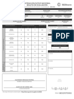 Sistema Educativo Nacional Boleta de Evaluación