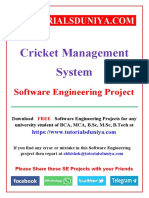 Cricket Management System: Software Engineering Project