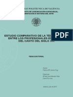 Estudio Comparativo de La Técnica Vocal Entre Los Profesionales Españoles Del Canto Del S XXI