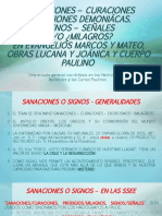 Sanaciones, Curaciones, Signos, Milagros en Hechos de Los Apóstoles y Cartas de Pablo