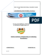 Diesel Loco Modernisation Works, Patiala: Training Report On Six Week Industrial Training Taken AT