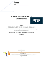 Plan de Seguridad, Salud Ocupacional