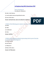 Power Plant Engineering MCQ Questions PDF