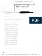 Parcial Integrador de EmbriologÃ - A. 4 de Julio de 2022. 8 - 00 Hs. Tema A - Nat