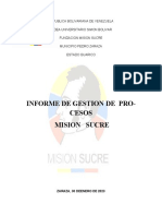 Informe de Gestión Aldea Universitaria Simon Bolvar