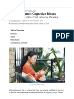 Cognitive Bias List - Common Types of Bias