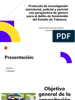 Protocolo de Investigación Ministerial, Policial y Pericial Con Perspectiva de Género para El Delito de Feminicidio Del Estado de Tabasco. PDF