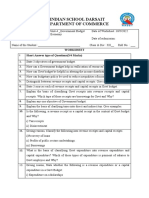 Worksheet - Govt Budget