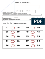 Prueba de Matematica Del 0 Al 60