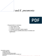 E. Coli and K. Pneumonia