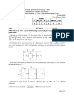 Network Analysis and Synthesis Mid Term Exam May 2022 Second Semester