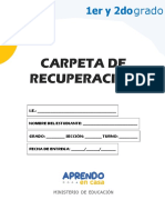 Carpeta de Recuperación 1° y 2° Grado Secundaria