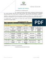 Circular Cambio de Horario 6° A