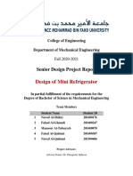 Design of Mini Refrigerator Report