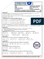 TD N°3 Equation Et Systeme Dequations Du Premier Degre A Deux Inconnues