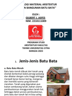 Teknologi Material Arsitektur Bahan Bangunan Batu Bata'' Oleh: Gilbert J. Asfes NIM. 2210111009