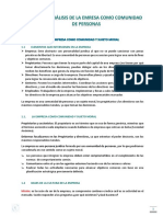 Tema 1. Análisis de La Empresa Como Comunidad de Personas