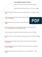 Molality and Colligative Properties Homework Chemistry