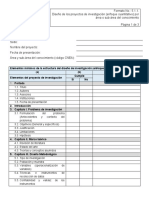 Formato No. 5.1.1. Diseño de Los Proyectos de Investigación (Enfoque Cuantitativo) Por Área o Sub-Área Del Conocimiento