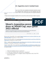 World Cup 2022 - Argentina Men's Football Team PDF