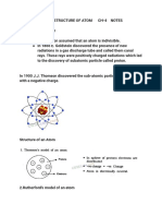 Structure of Atom - Notes PDF