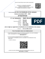 Contribution de Vie Étudiante Et de Campus Attestation