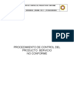 Procedimiento Control Del Producto Servicio No Conforme