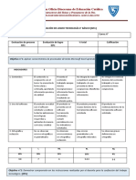 Rúbrica Evaluación Tecnología 6° Básico