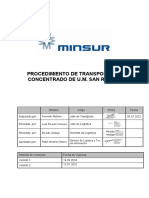 Procedimiento de Transporte de Concentrado de U.M. San Rafael Rev2