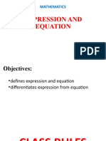 Math - Week 2 - Expression and Equation