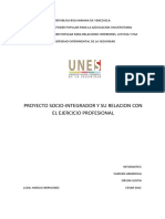 Proyecto Socio-Integrador Y Relación Con El Ejercicio Profesional