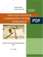 Texto Guia Taller de Elaboracion y Defensa de Monografia Primera Parte