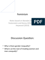 Feminism: Notes Based On Baradat (2012), Festenstein and Kenny (2010), and Heywood (2014)