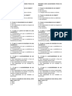 Atividade Sobre Propriedades Físicas Da Matéria