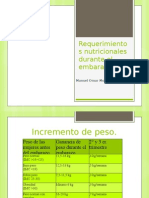 Requerimientos Nutricionales Durante El Embarazo