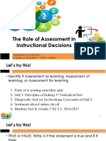 Lesson 3 Role of Assessment in Instructional Decisions